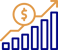 A stylized graphic featuring a bar chart with ascending bars, overlaid by a line graph ending in a dollar sign symbol. This visual elegantly encapsulates financial growth, propelled by AI implementation and strategic machine learning consulting.